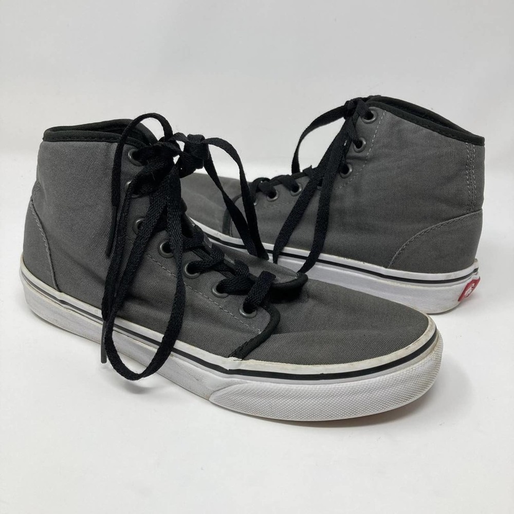 Vans High Top Gray Canvas Lace up Sneakers - Size 5